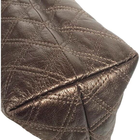 MARC JACOBS The Large Single Quilted Leather Shoulder Bag Bronze - Picture 10 of 11
